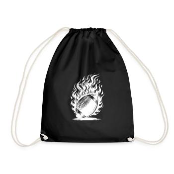Football in flames and fire - Drawstring Bag - black - Front