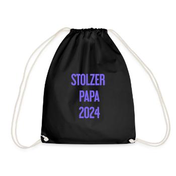 Stolzer Papa 2024 – für frischgebackene Väter - Turnbeutel - Schwarz - Vorne