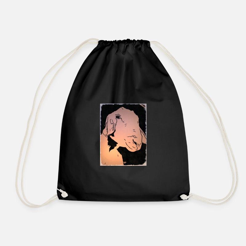 Goat 1 - Drawstring Bag - black