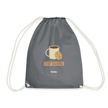 StopTalkBreakfast - Drawstring Bag - grey - Front