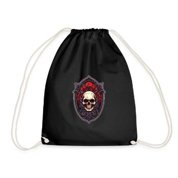 Gothique Crâne Mystique Horreur Skull Emblème - Sac de sport léger - noir - Devant