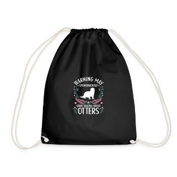 Otter Outfit Seeotter Liebhaber - Turnbeutel - Schwarz - Vorne