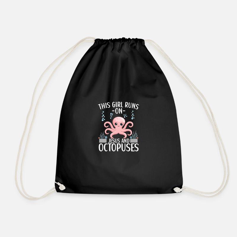 Octopus Outfit Octopus Octopus - Drawstring Bag - black