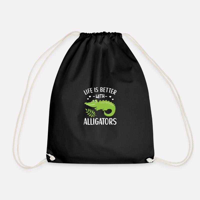 Alligator Lover Crocodile Kids Gift - Turnbeutel - Schwarz