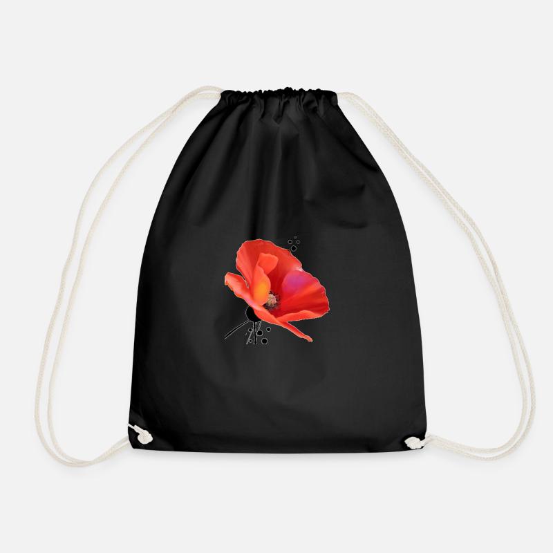 Poppy - Drawstring Bag - black