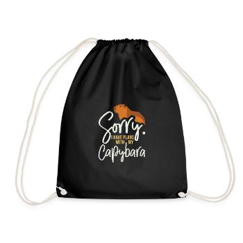 Capibara motif for Capibara owners - Drawstring Bag - black - Front