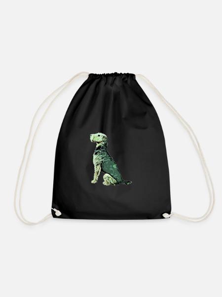 Airedale Terrier - Drawstring Bag - black