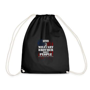 Fier frère militaire le plus peu... - Sac de sport léger - noir - Devant