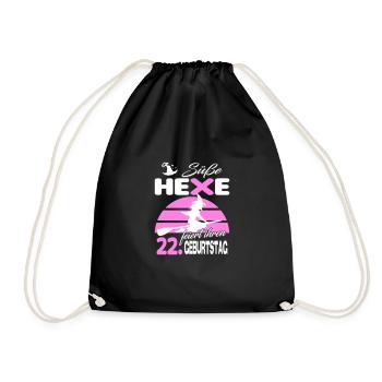 22 Jahre Geburtstag Frau Hexe Süß Süss Jahrestag - Turnbeutel - Schwarz - Vorne