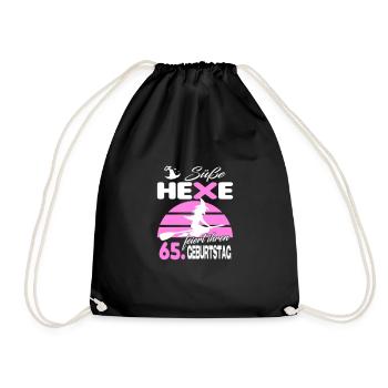 65 Jahre Geburtstag Frau Hexe Süß Süss Jahrestag - Turnbeutel - Schwarz - Vorne