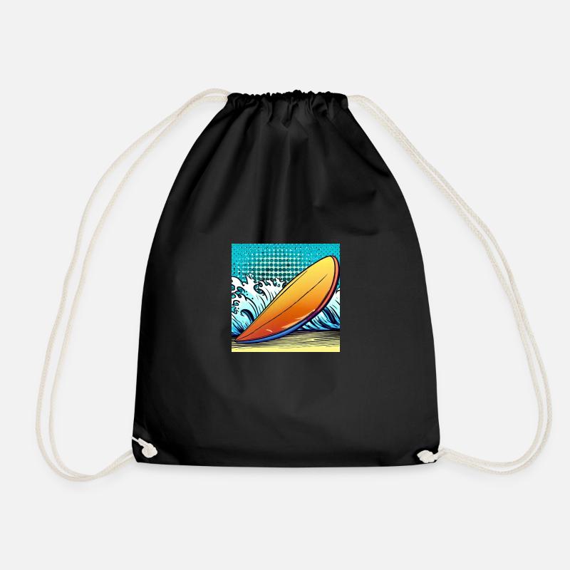 Surfboard - Turnbeutel - Schwarz
