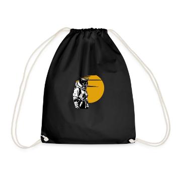 Astronauten-Katze - Turnbeutel - Schwarz - Vorne