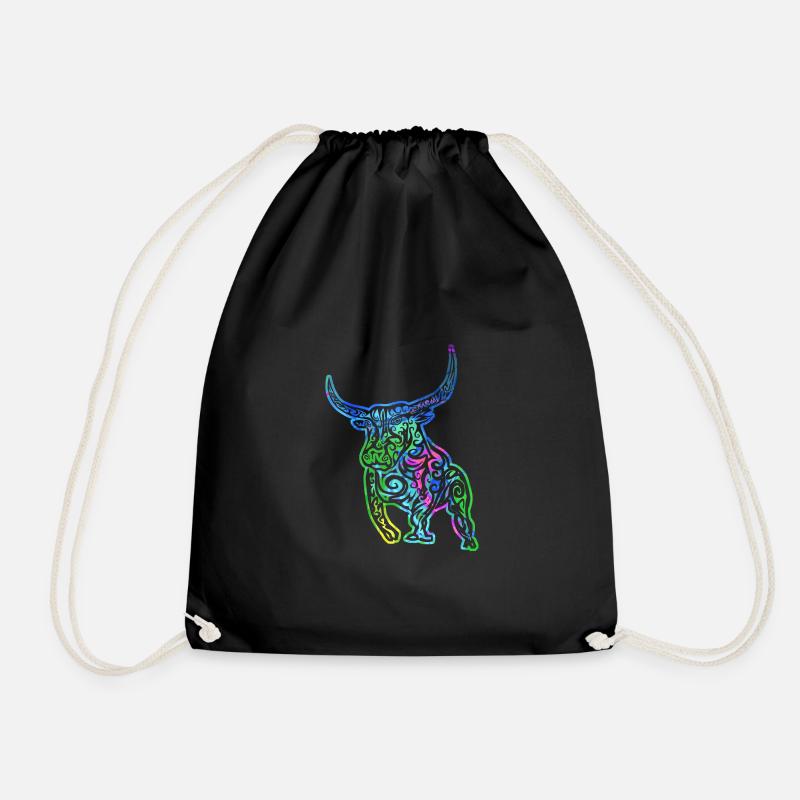 Stier - Sternzeichen Stier - Ich bin Stier - Bulle - Turnbeutel - Schwarz
