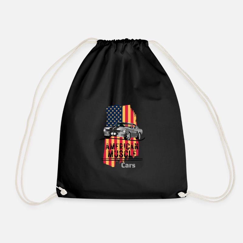 America - Drawstring Bag - black