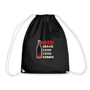 I need Beer - Drawstring Bag - black - Front