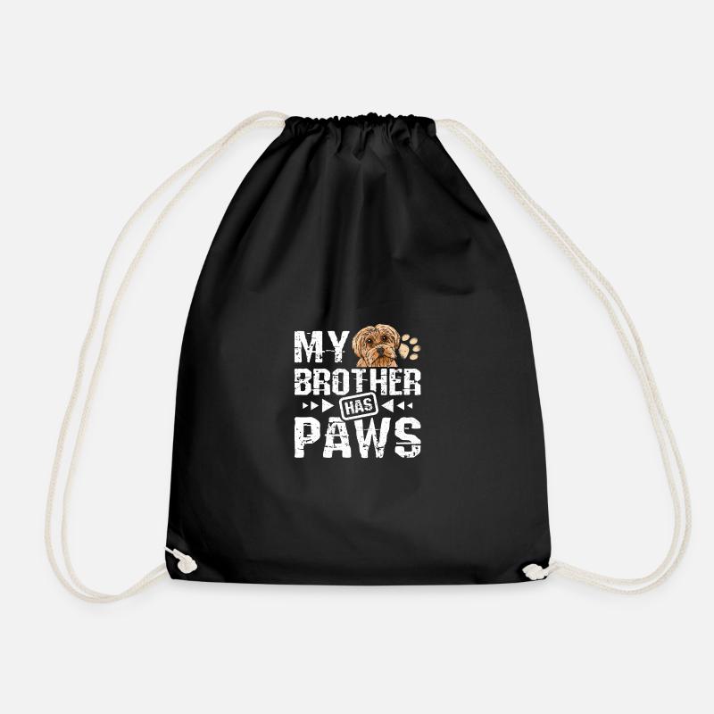 My brother has paws yorkie - Turnbeutel - Schwarz