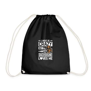 Je suis folle mais mon teckel m’aime - Sac de sport léger - noir - Devant