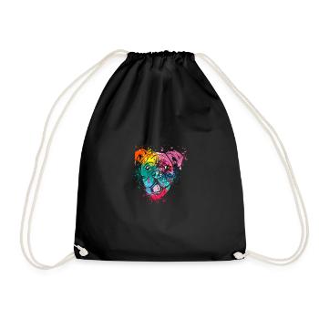 colorful splash art dog lover Boxer Dog - Turnbeutel - Schwarz - Vorne