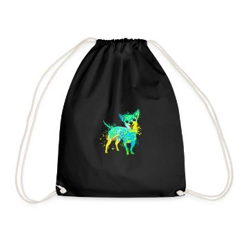colorful splash art dog lover chihuahua - Turnbeutel - Schwarz - Vorne