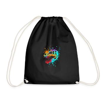 Éclaboussure Dinosaure Tyrannosaurus rex tête T-rex - Sac de sport léger - noir - Devant