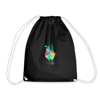 Colerfull Splash Art Farm animaux poulet - Sac de sport léger - noir - Devant