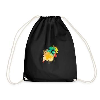 Colerfull Splash Art Farm animaux tête de poulet - Sac de sport léger - noir - Devant