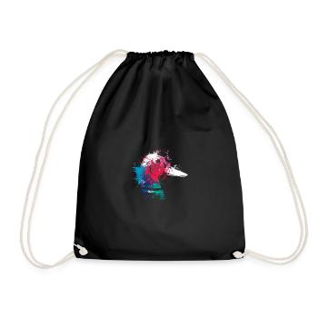 Colerfull Splash Art Farm animaux Duck Head - Sac de sport léger - noir - Devant