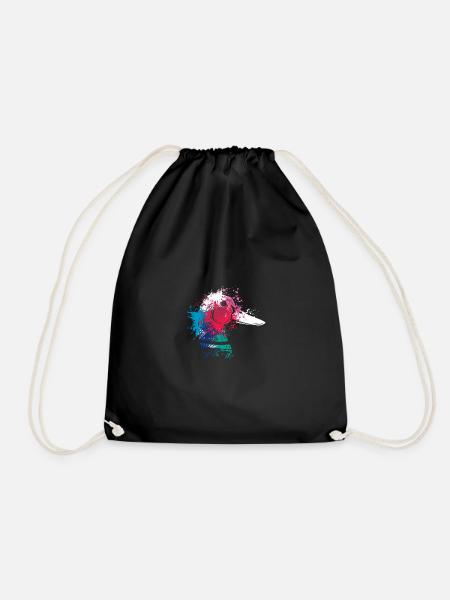 Colerfull Splash Art Farm animals Duck Head - Turnbeutel - Schwarz