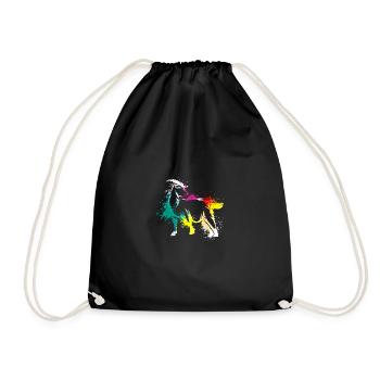 Colerfull Splash Art Farm animals Goat - Drawstring Bag - black - Front
