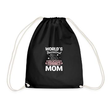 World's greatest cocker spaniel mom - Drawstring Bag - black - Front