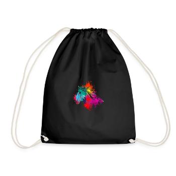 Colorful Splash Art Farm animaux Tête de cheval - Sac de sport léger - noir - Devant