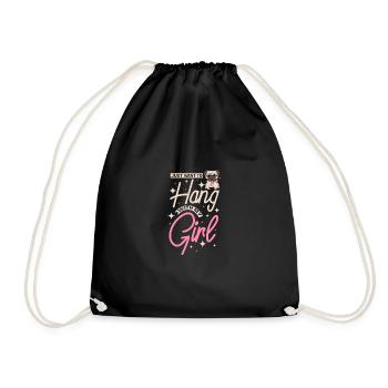 Just want to hang with my pug girl - Drawstring Bag - black - Front