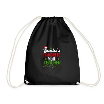Santa ́s favorite math teacher Mathematik Christmas - Drawstring Bag - black - Front
