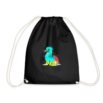 Splash Art Seal Lion de mer - Sac de sport léger - noir - Devant