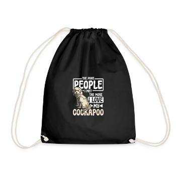 Plus je rencontrais de gens, plus j’aimais mon cockapoo - Sac de sport léger - noir - Devant