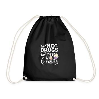 Say No To Drugs Say Yes To cupcakes Red Ribbon - Drawstring Bag - black - Front
