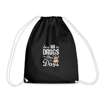 Dites non aux drogues Dites oui aux chiens Ruban rouge - Sac de sport léger - noir - Devant