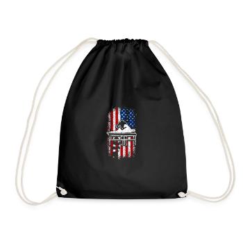 Usa american flag 4th of july Chiropractor - Drawstring Bag - black - Front