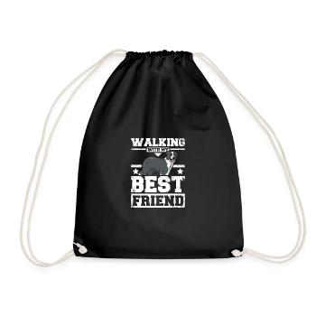 Marcher avec mon meilleur ami border collie - Sac de sport léger - noir - Devant