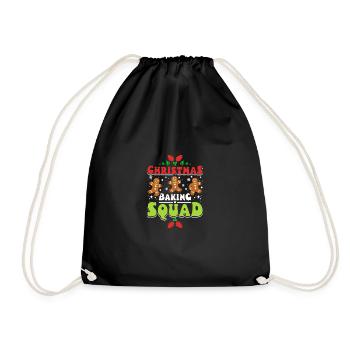 Christmas baking squad - Drawstring Bag - black - Front