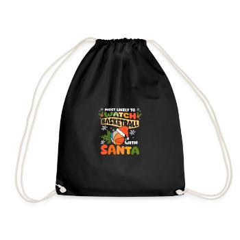 Les plus susceptibles de regarder le basket-ball avec le père Noël - Sac de sport léger - noir - Devant