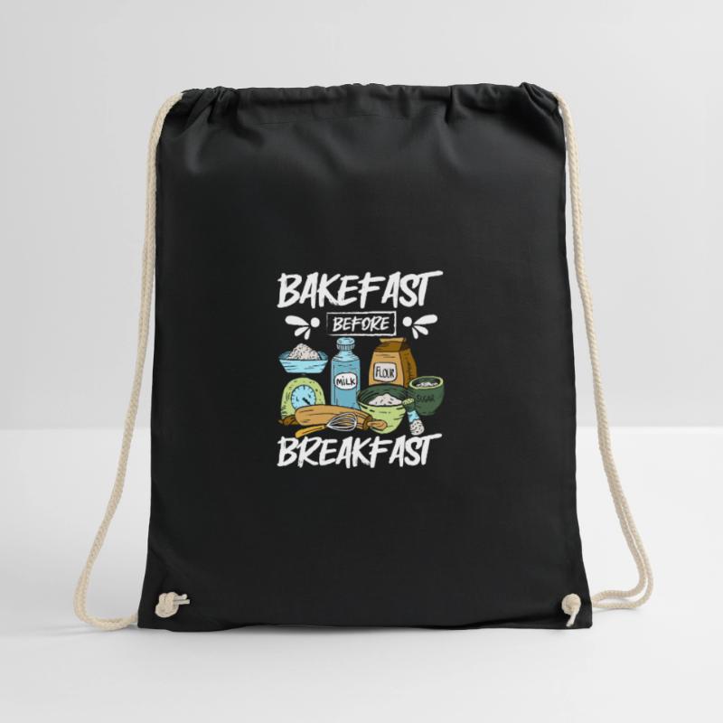 Baking bread bakefast before breakfast Drawstring Bag
