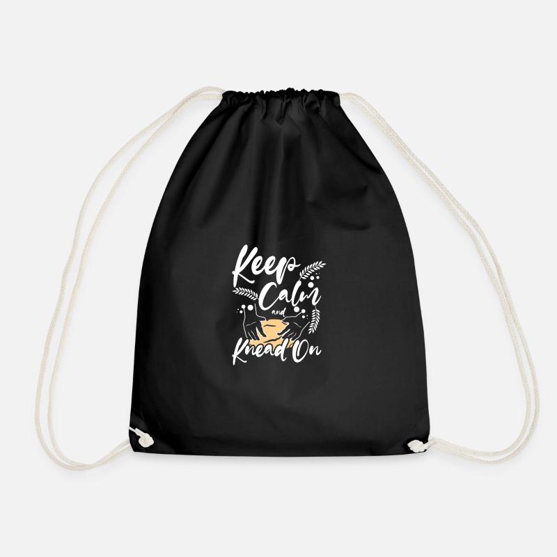 Baking bread, keep calm and kneed on - Turnbeutel - Schwarz