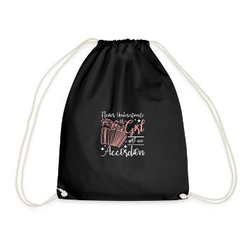 Never underestimate a girl with an accordion - Drawstring Bag - black - Front
