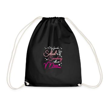 My favorite School secretary calls me mom - Drawstring Bag - black - Front