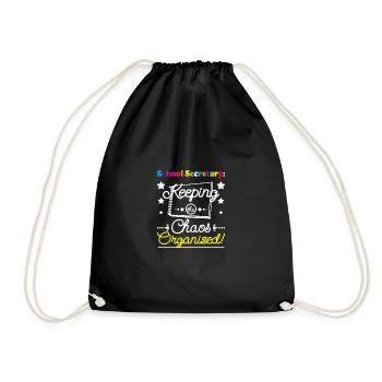 School secretary keeping the chaos organized - Drawstring Bag - black - Front