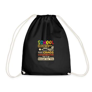 School secretary chaos coordinator - Drawstring Bag - black - Front