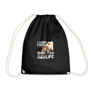 Je travaille dur pour que mon shih tzu puisse avoir une vie meilleure - Sac de sport léger - noir - Devant