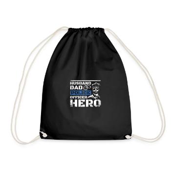 Mari papa policier héros - Sac de sport léger - noir - Devant