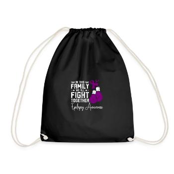 Family we all fights together, epilepsy awareness - Drawstring Bag - black - Front